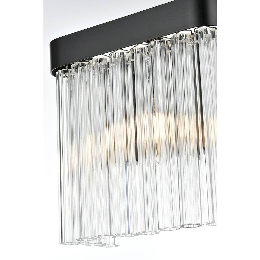 Alt View 2. Elegant Lighting - Harlow 9 Inch Wall Sconce In Black - Black And Clear.