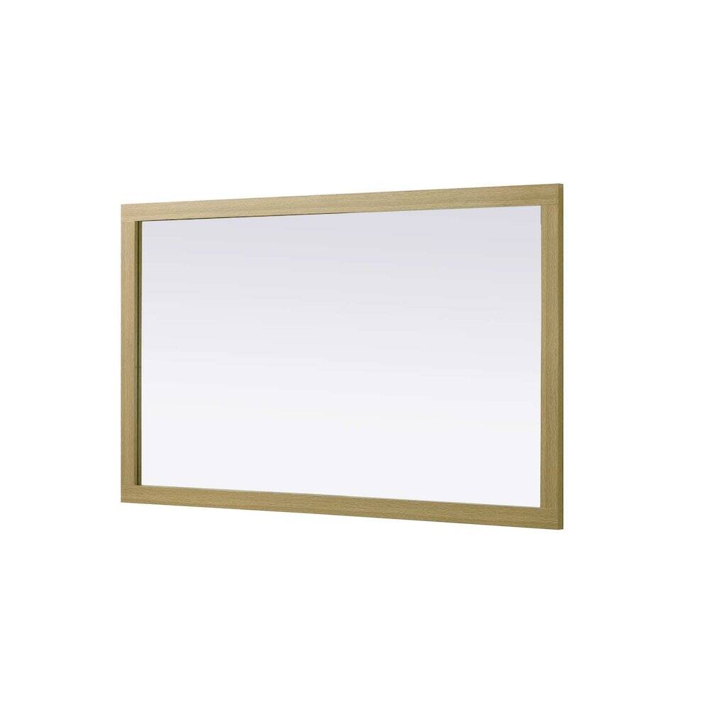 Back. Elegant Kitchen and Bath - Noah Wooden Rectangle Mirror 60 x 36 in Honey Brown - Honey Brown.