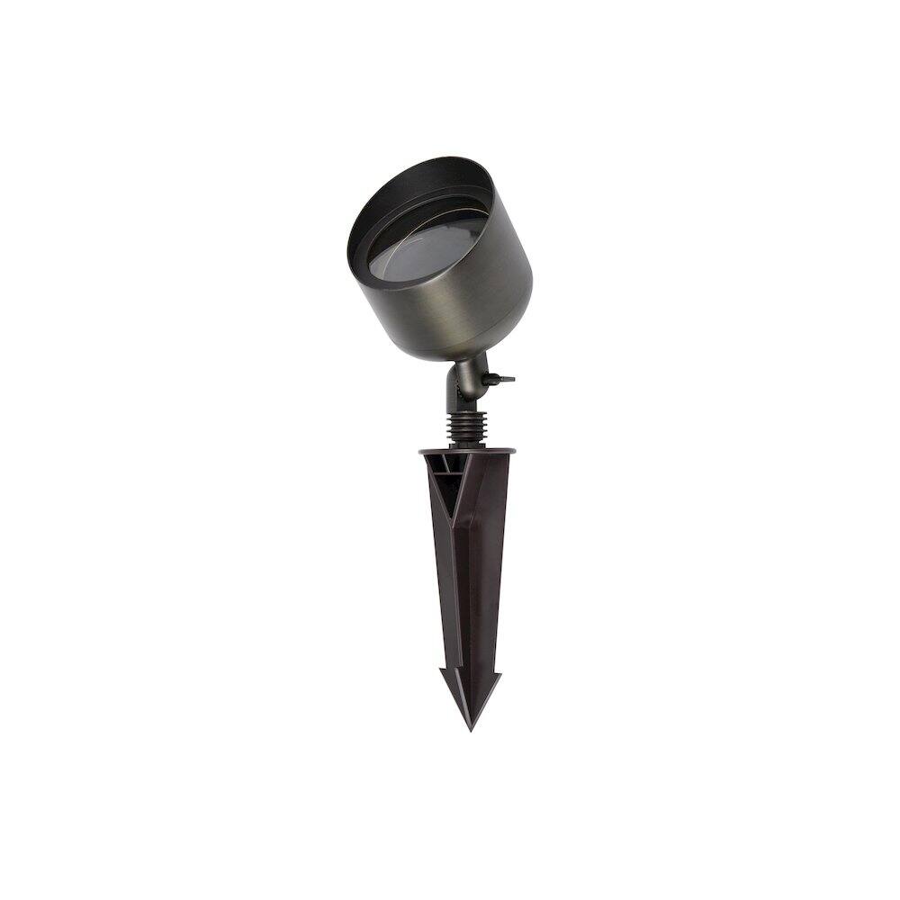 Angle. Elitco Lighting - Outdoor 12V Cast Brass Wide Spot Light, 4.75 inch x 8 inch - Dark Bronze.