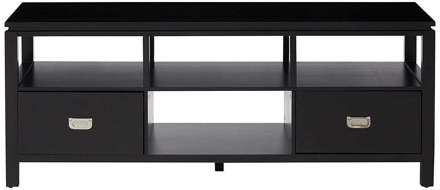 Alt View 2. Kings Brand Furniture - Kings Brand Furniture Balthus 54" Wood TV Stand Entertainment Center with Storage, Black Finish - Black.