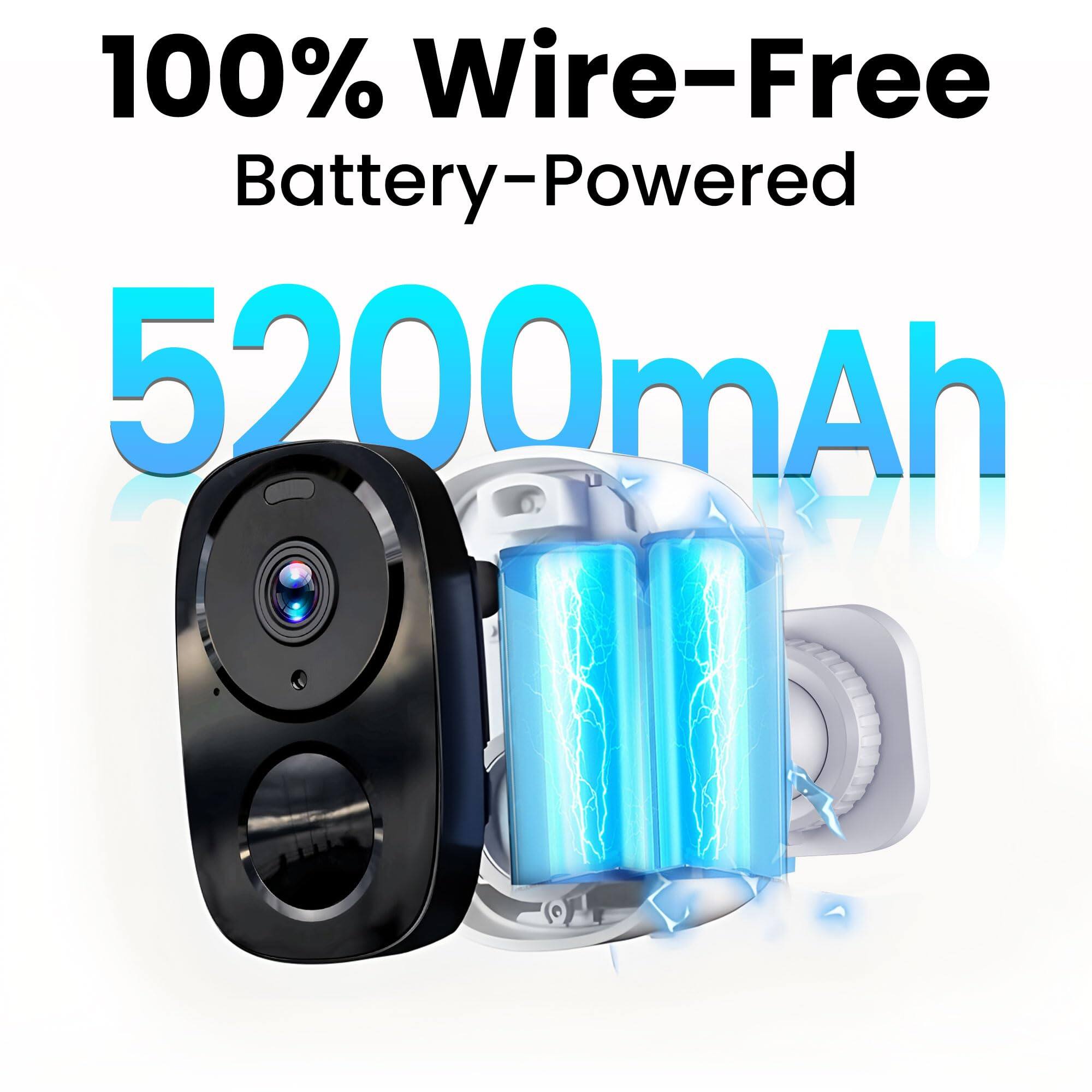 100% Wire-Free  
Battery-Powered  

5200mAh