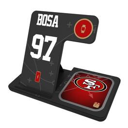 Keyscaper - Nick Bosa San Francisco 49ers Ready 3-in-1 Charging Station - Black