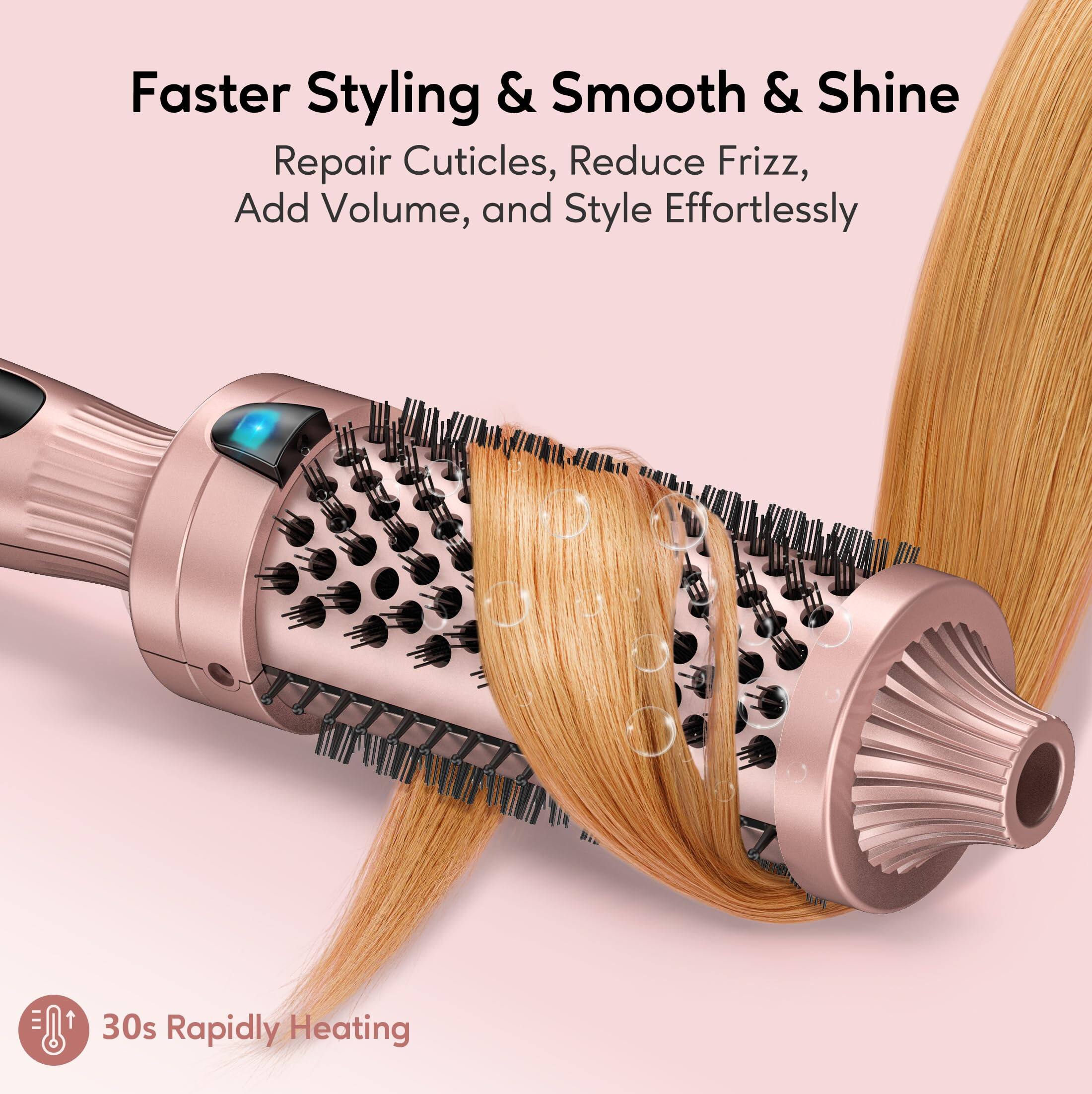 Faster Styling & Smooth & Shine  
Repair Cuticles, Reduce Frizz, Add Volume, and Style Effortlessly  

30s Rapidly Heating