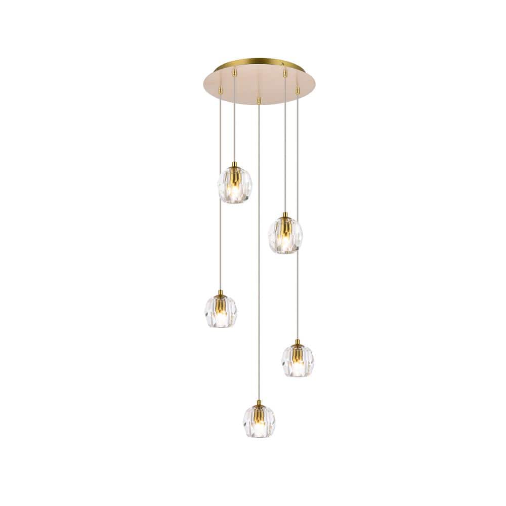 Elegant Lighting - Eren 5 lights pendant - Gold price history on PriceWatchPro