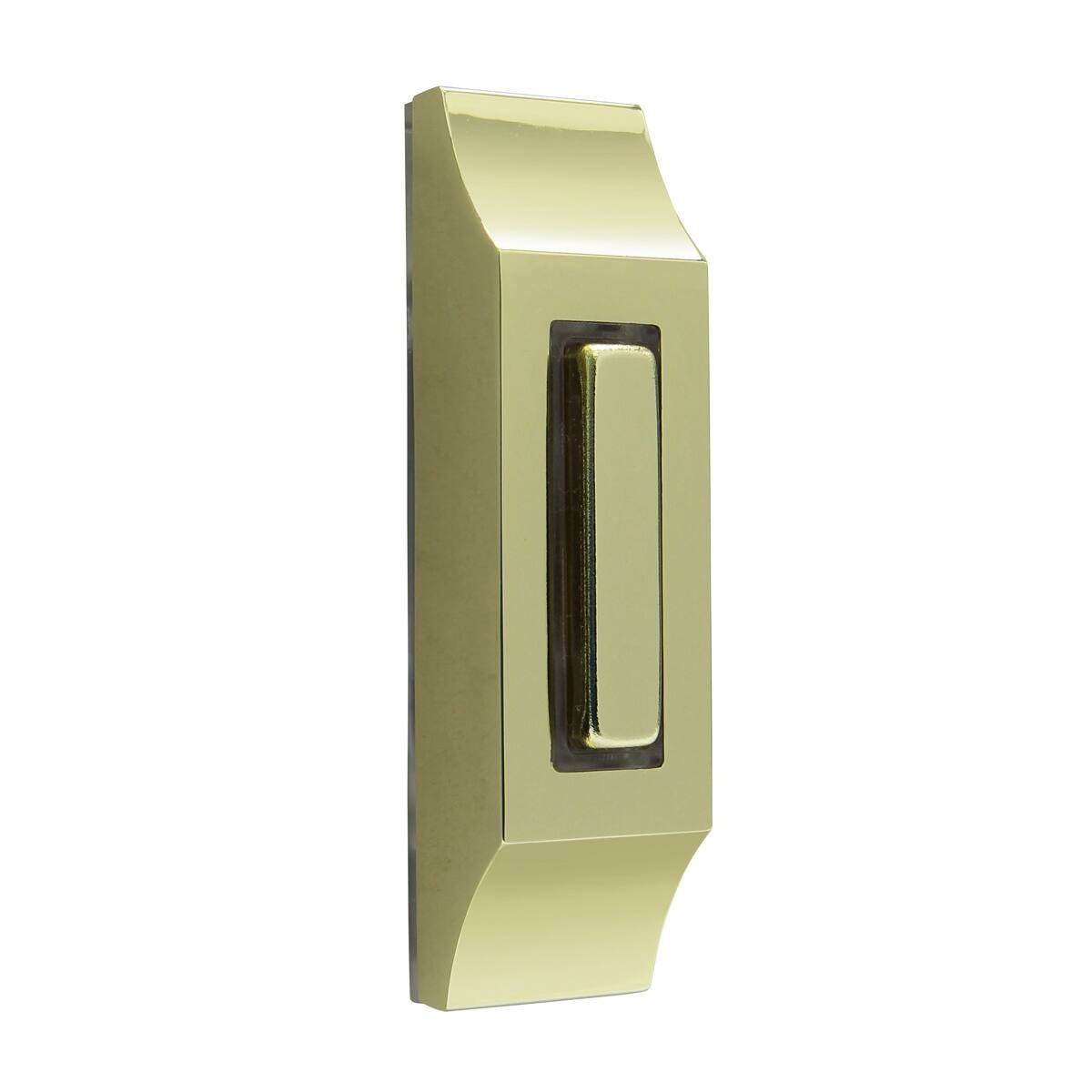 Front. IQ America - IQ America Contemporary Polished Brass Lighted Pushbutton Doorbell - Brass.