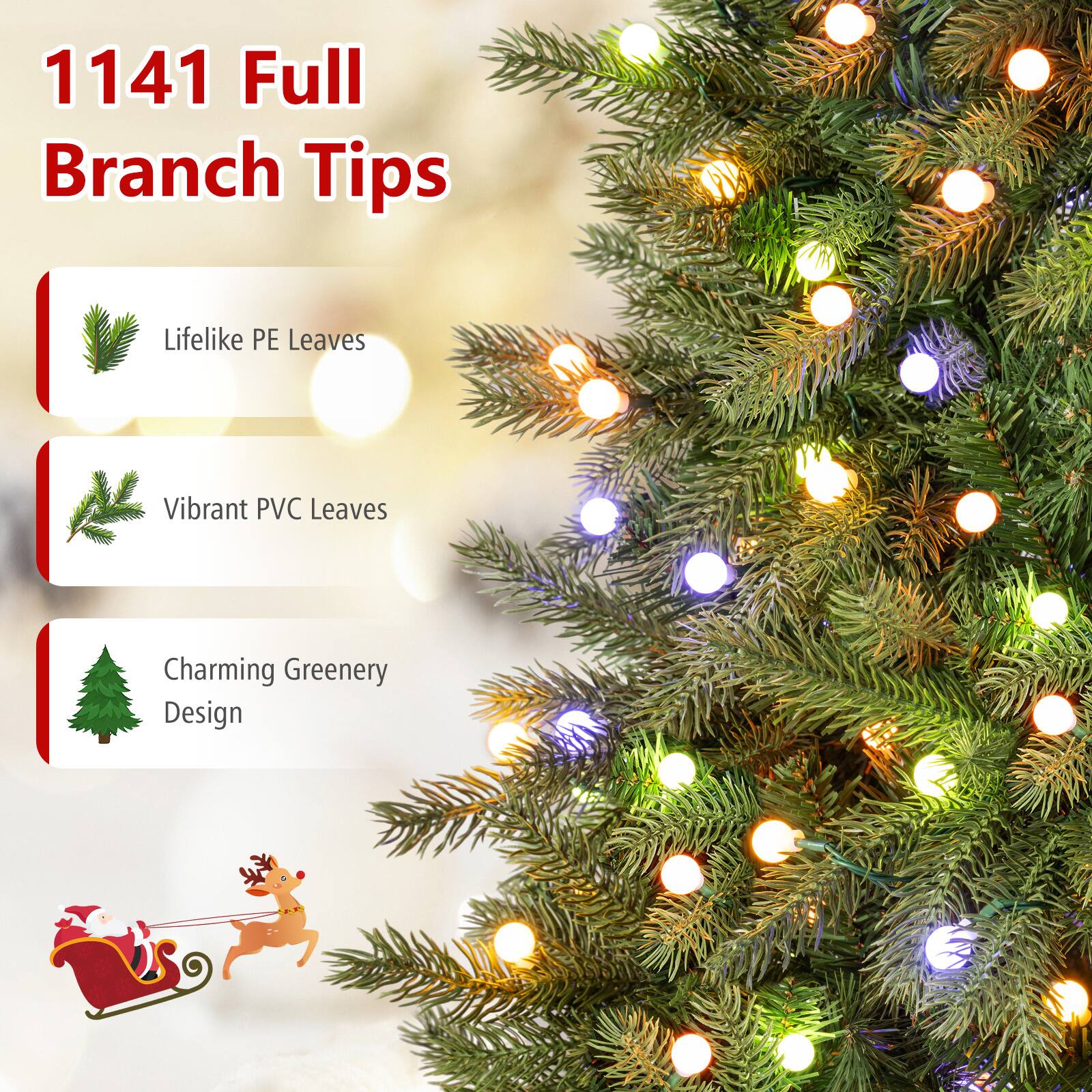 1141 Full Branch Tips

- Lifelike PE Leaves
- Vibrant PVC Leaves
- Charming Greenery Design