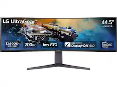LG UltraGear™
44.5" CURVED
32:9 DQHD 5120 x 1440
200Hz
1ms GTG
VESA CERTIFIED DisplayHDR 600
AMD FreeSync Premium