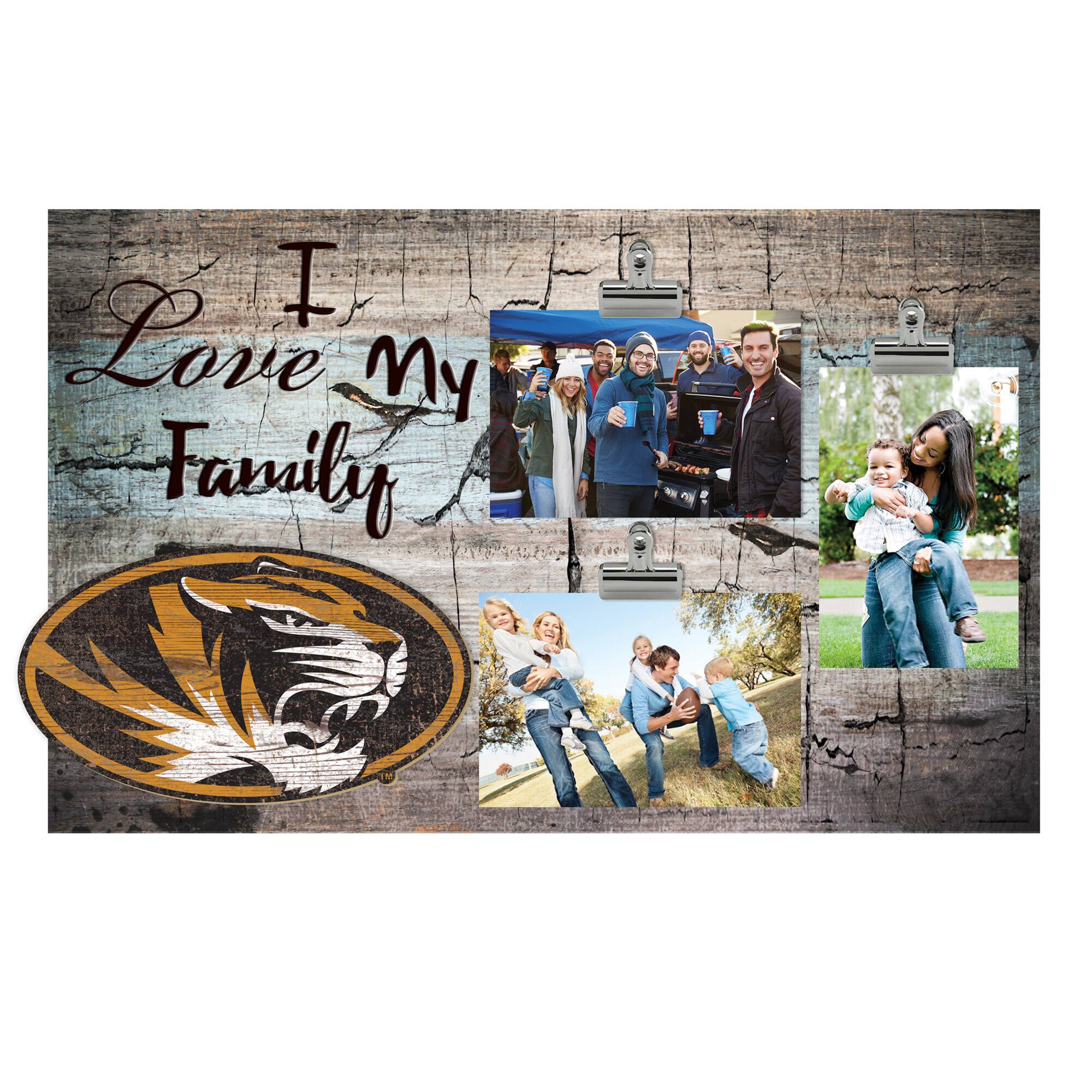 Missouri Tigers 11" x 19" I Love My Family Clip Photo Frame