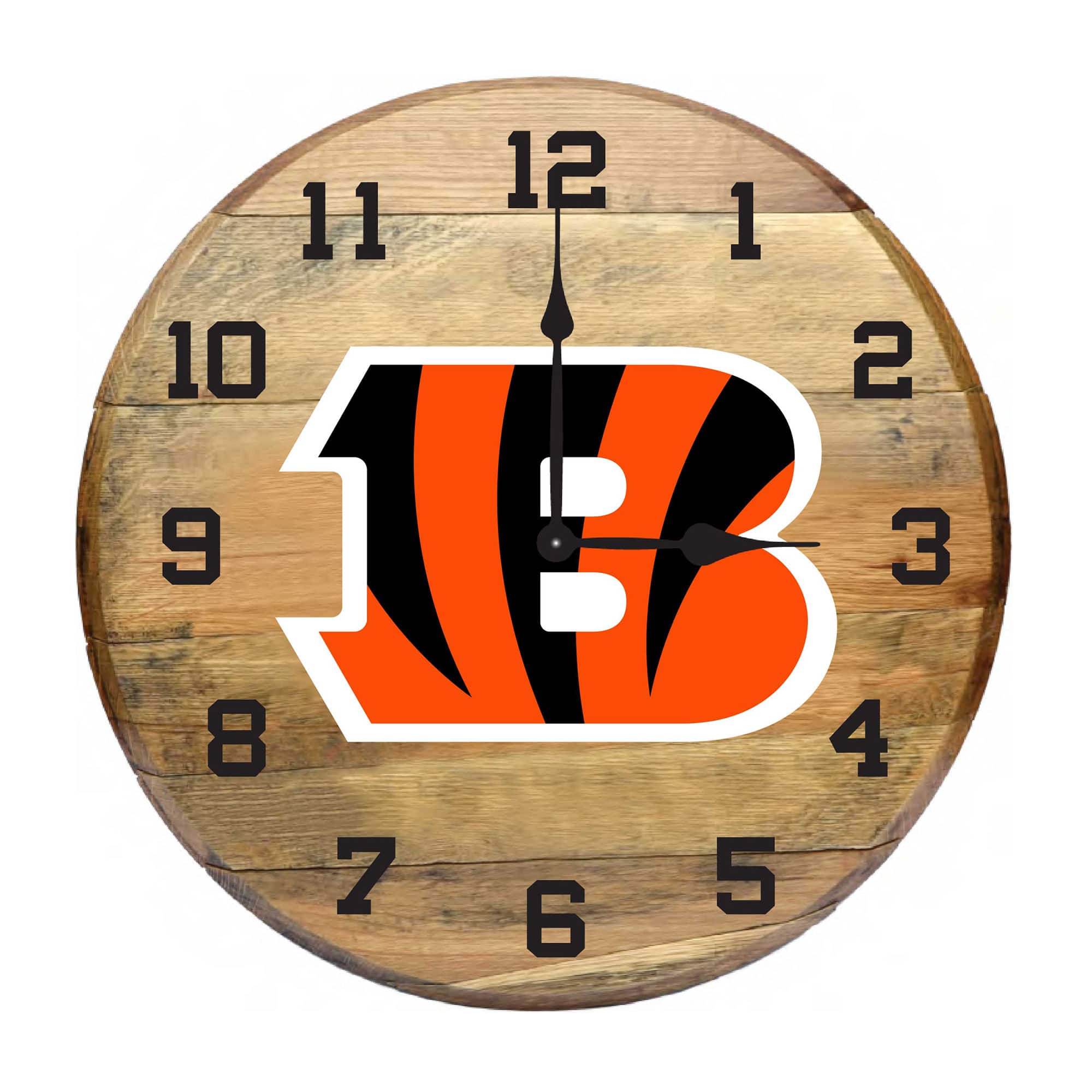 Imperial - Cincinnati Bengals Oak Barrel Clock - Multicolor