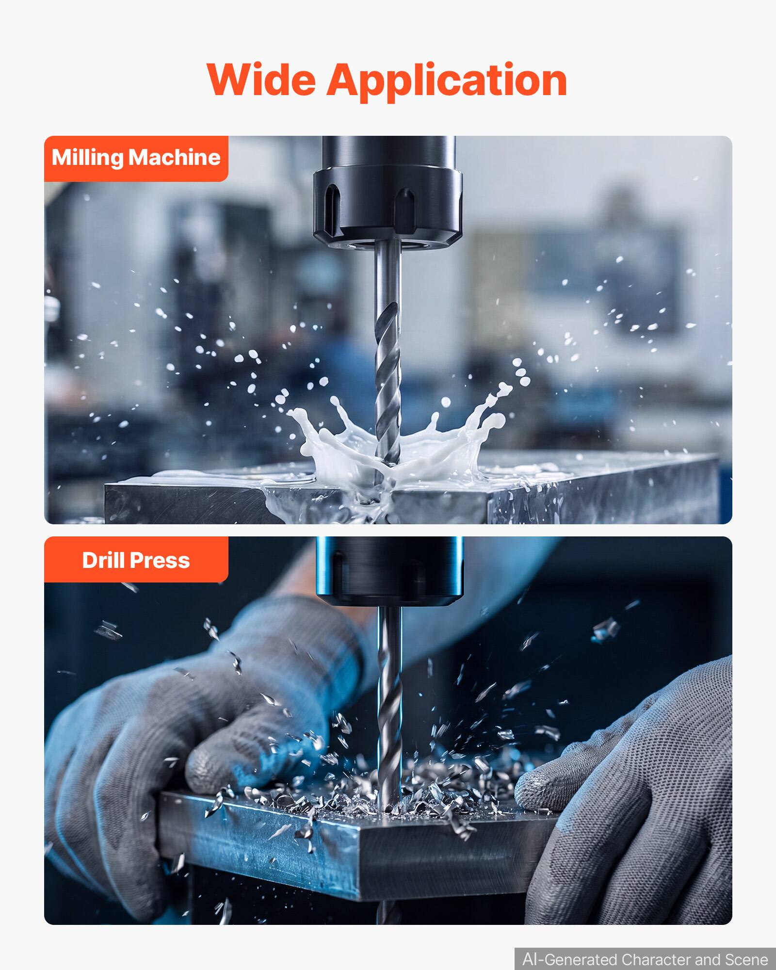 Wide Application  
Milling Machine  
Drill Press  
AI-Generated Character and Scene