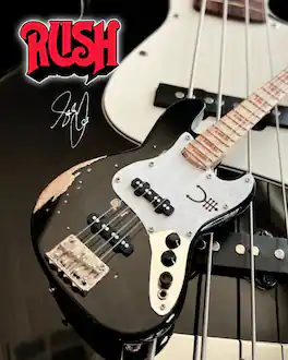 Axe Heaven - Geddy Lee - Rush Geddy Lee Fender Jazz Vintage Tour Edition Mini Bass Guitar Replica - Collectibles - Multicolor