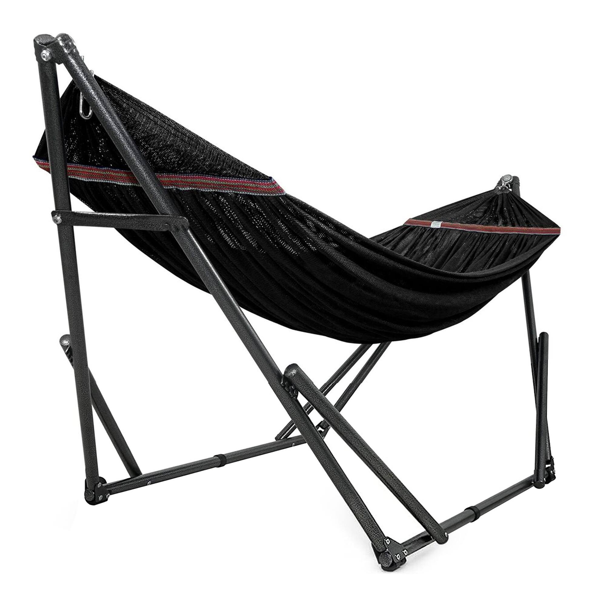 Alt View 1. Tranquillo - Tranquillo Universal 116" Double Hammock with Adjustable Stand and Bag, Black - 08. Uni Black.