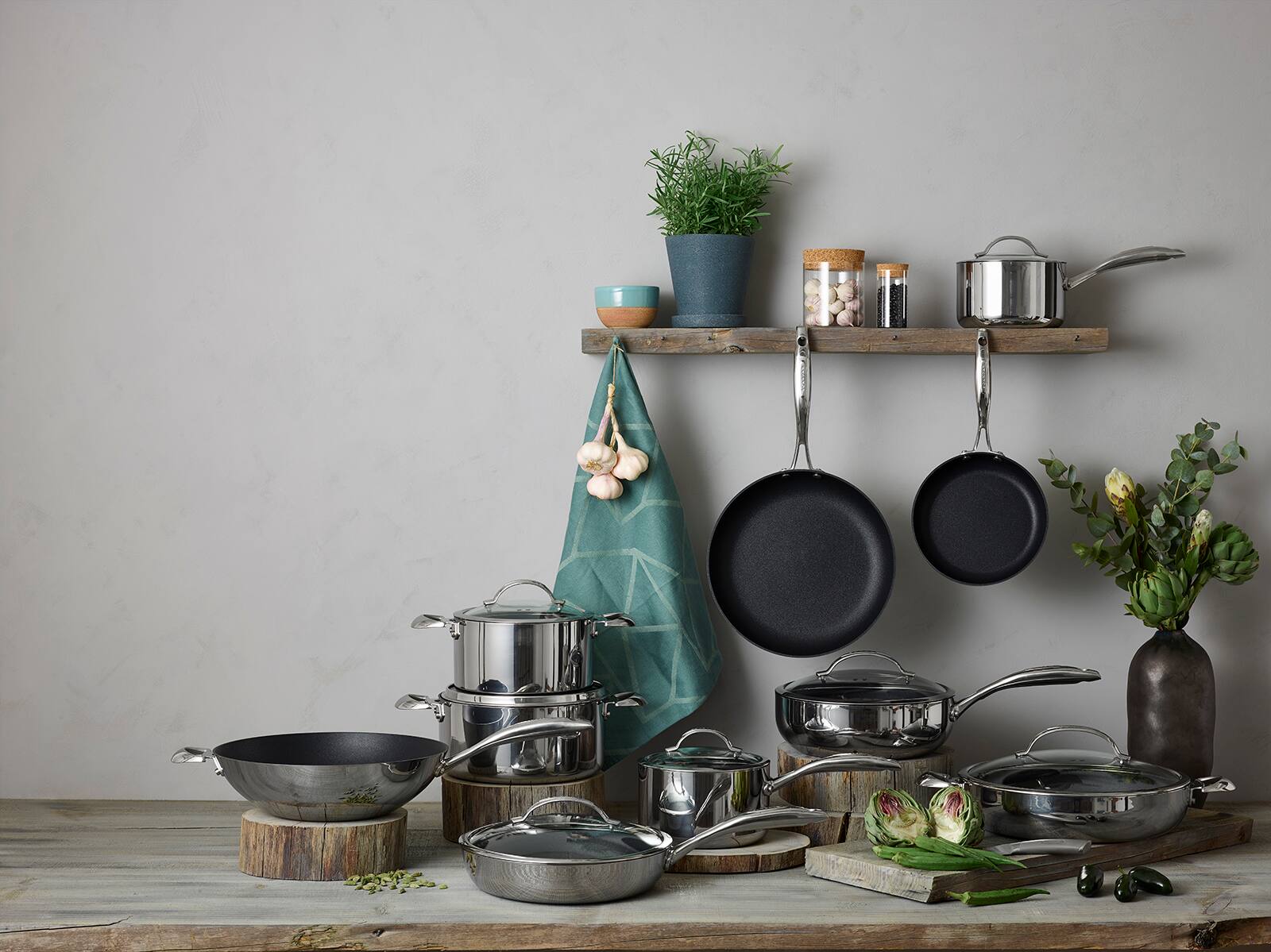 Alt View 5. Scanpan - Haptiq Stainless Steel Nonstick 2 Qt. Covered Saucepan - Black.