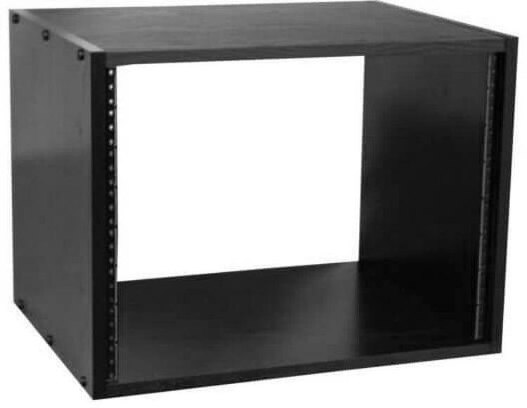 Angle. Gator - 8U Studio Rack Cabinet with 15.5-Inch Depth and 5/8-Inch Furniture Grade MDF.