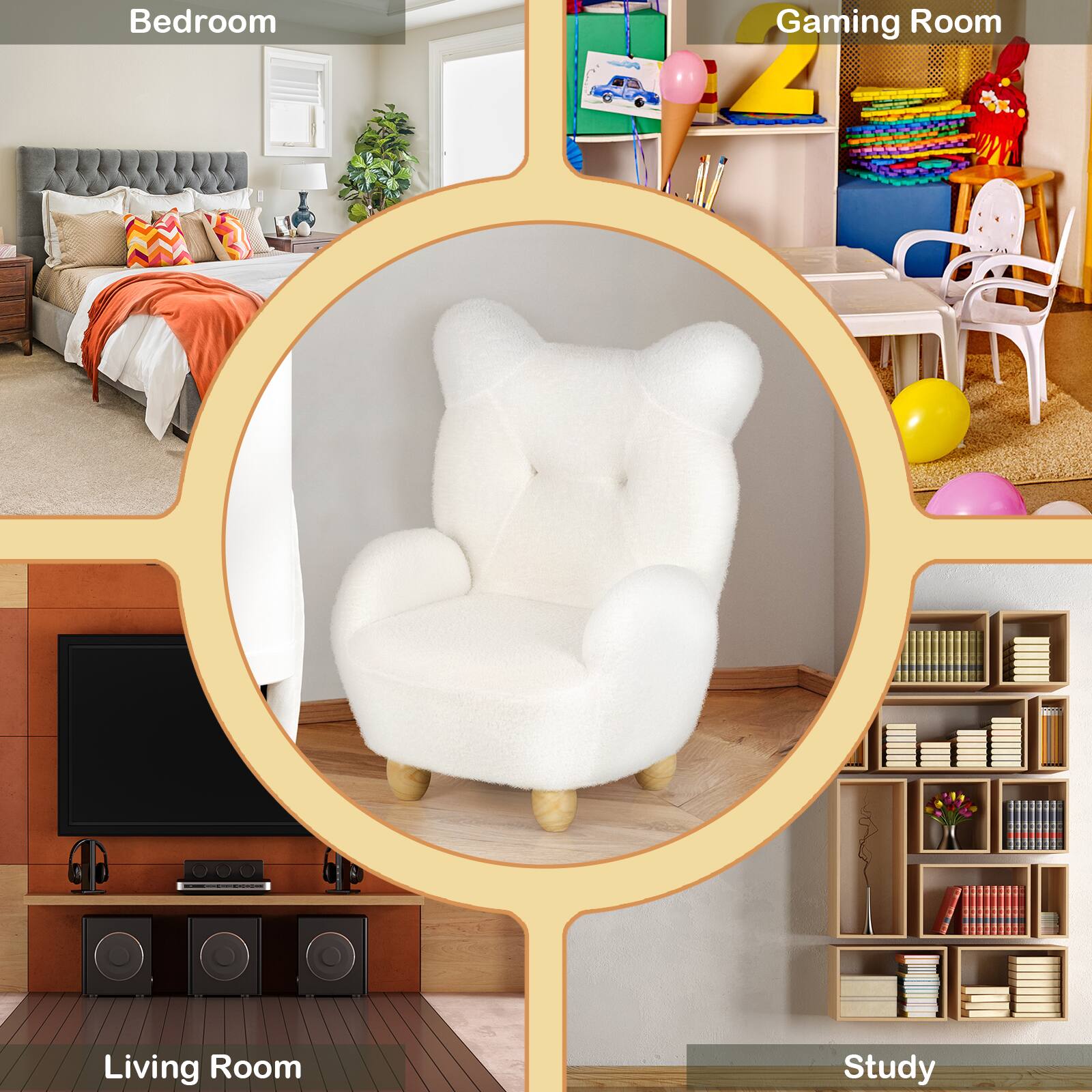 Bedroom  
Gaming Room  
Living Room  
Study