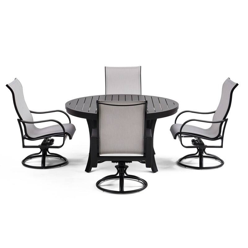 Left. Yardbird® - Pepin 5 Piece Round Dining Set with Swivel Rocking Chairs - Sierra.