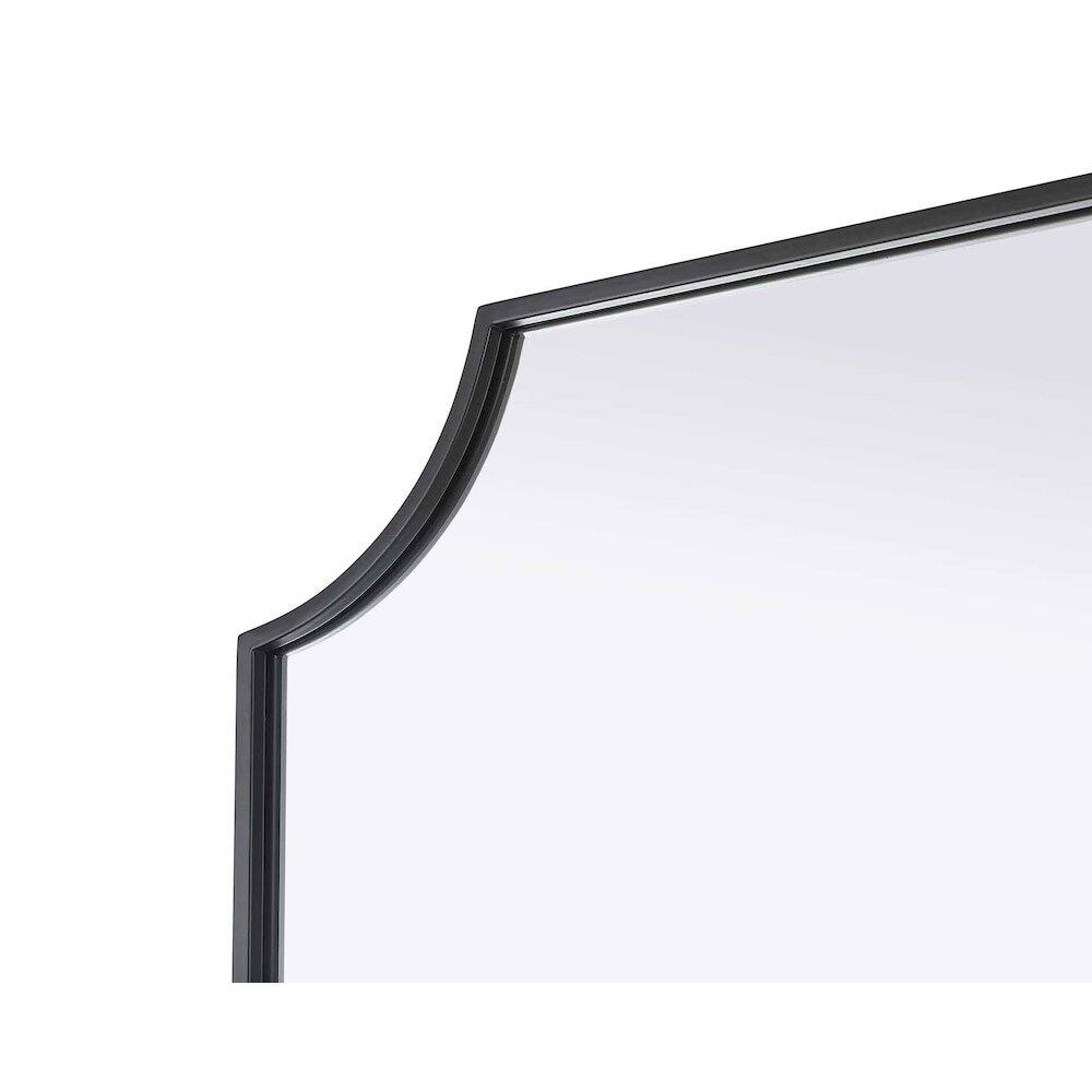 Left. Elegant Kitchen and Bath - Notched Metal Mirror 24x42 inch in Black - Black.