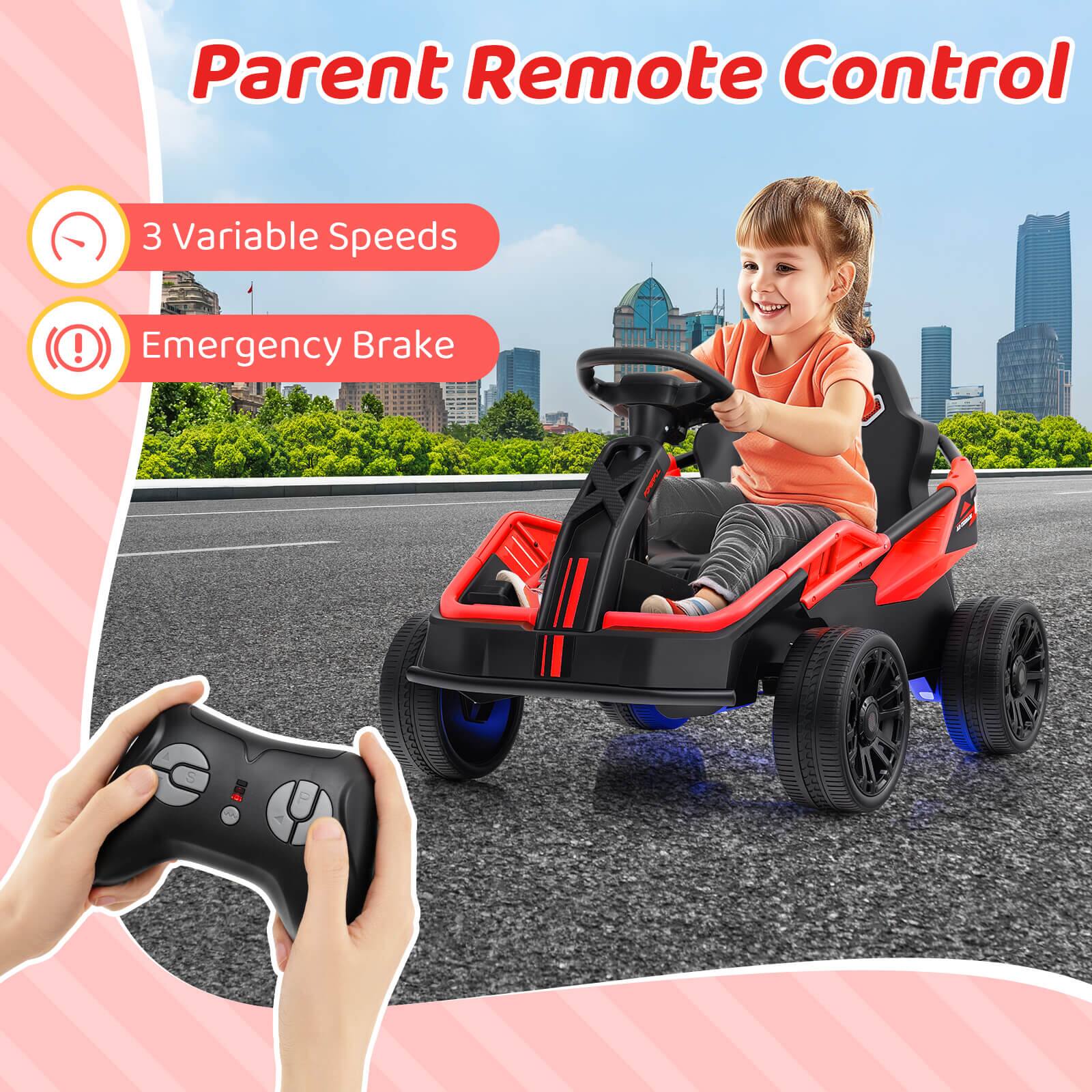 Parent Remote Control

- 3 Variable Speeds
- Emergency Brake