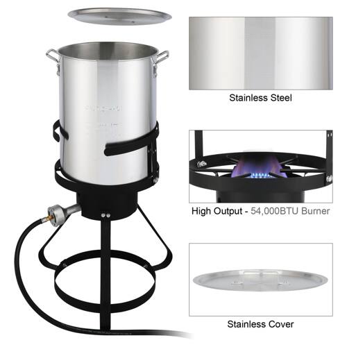 Stainless Steel High Output - 54,000BTU Burner Stainless Cover