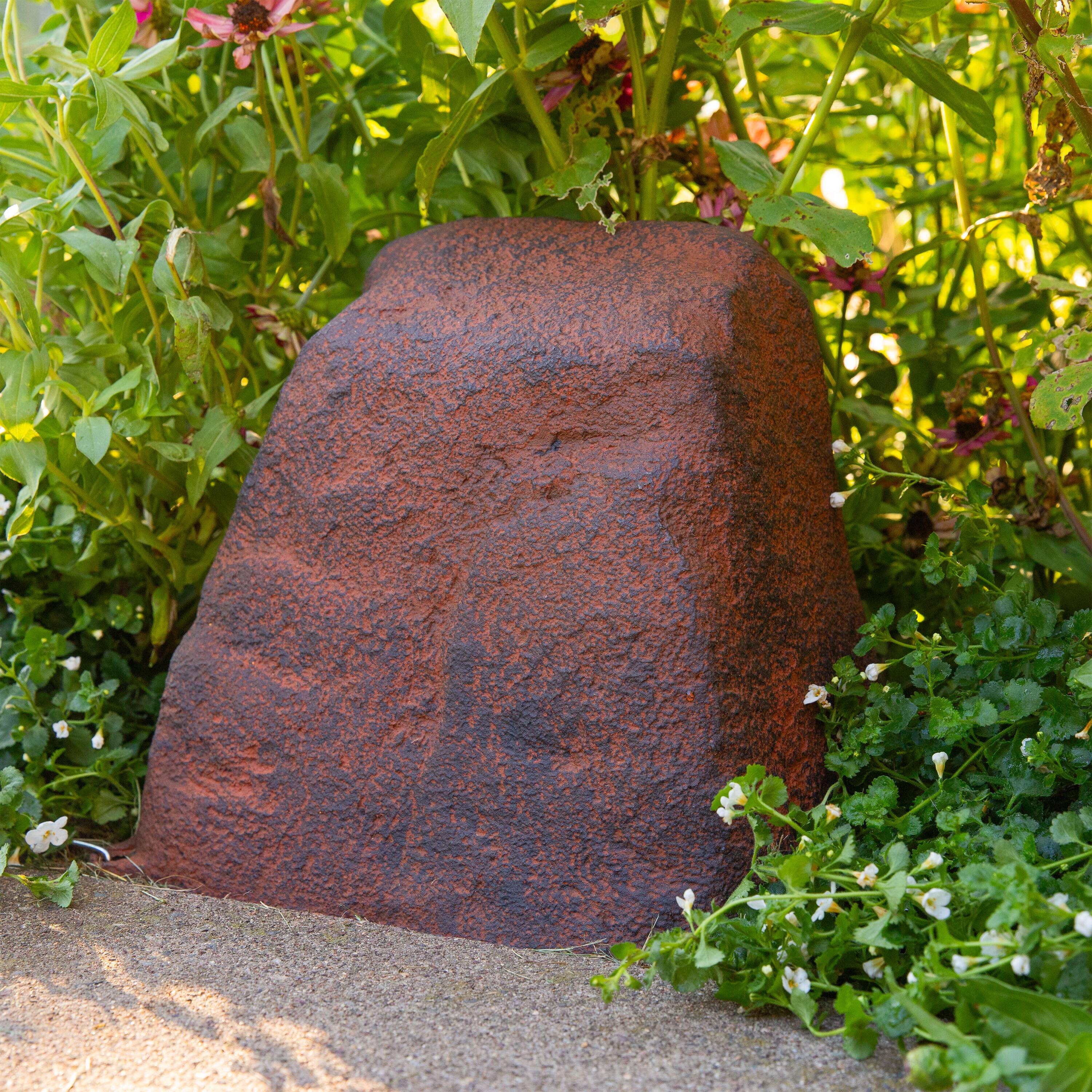 Alt View 7. Sunnydaze - Flat-Top Artificial Landscape Rock with Stakes - 2 Pack - Brown.