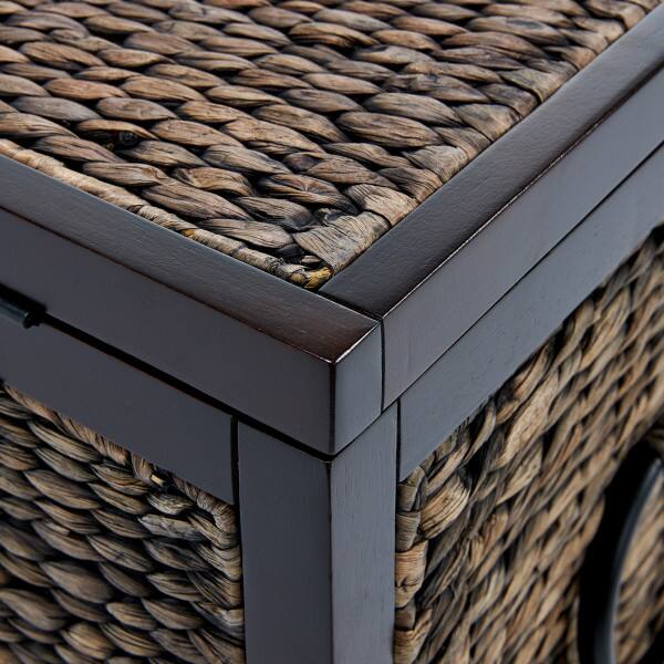 Alt View 3. Click Decor - ClickDecor Wilson Storage Trunk, Rustic Black Wicker - Charcoal.