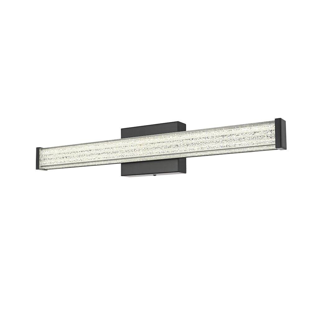 Angle. Living District - Jaxx 24 Inch Led Wall Sconce In Black - Black.