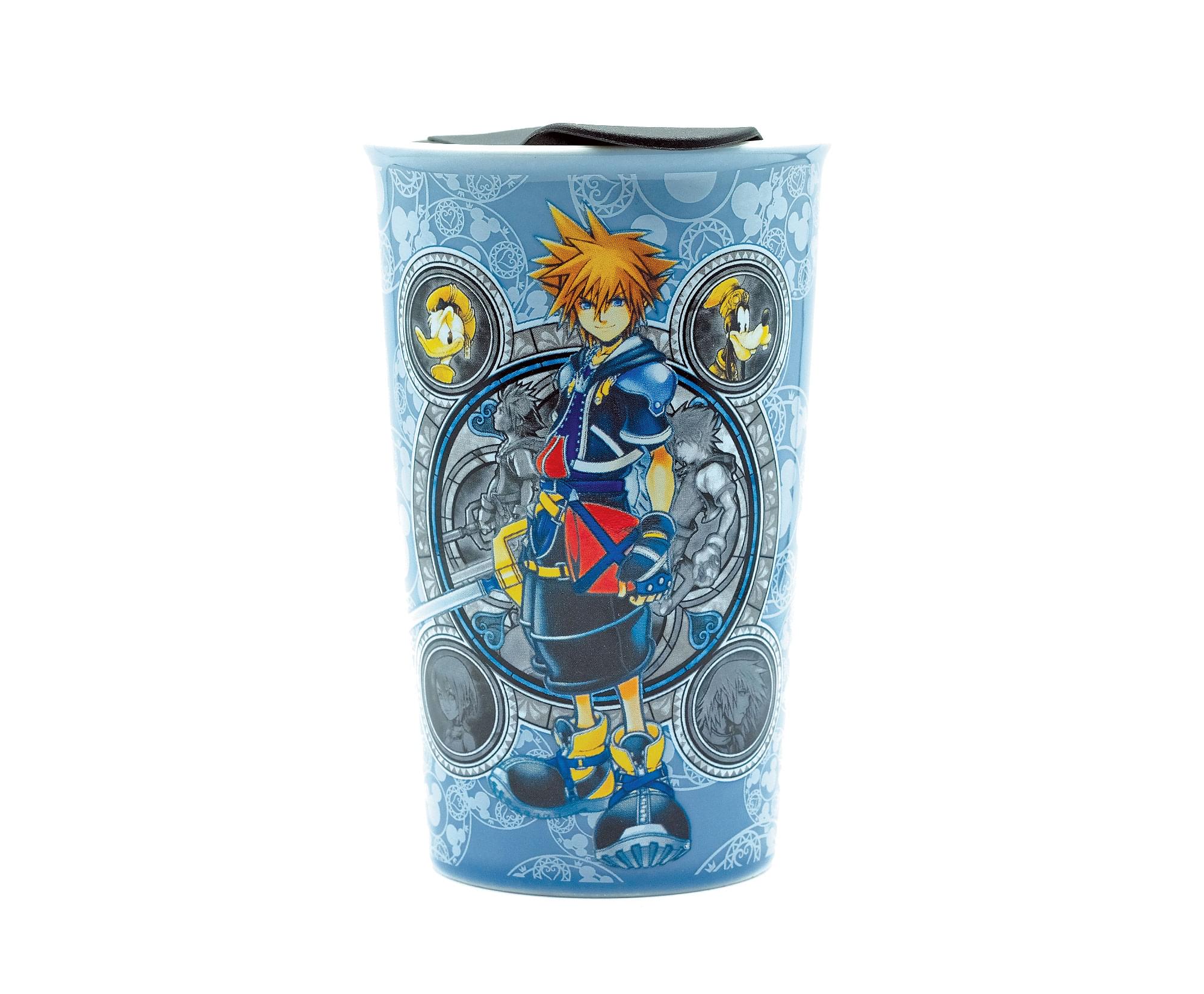 Silver Buffalo - Kingdom Hearts Guiding Key Ceramic Travel Mug with Lid | Holds 10 Ounces - Blue
