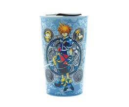 Silver Buffalo - Kingdom Hearts Guiding Key Ceramic Travel Mug with Lid | Holds 10 Ounces - Blue