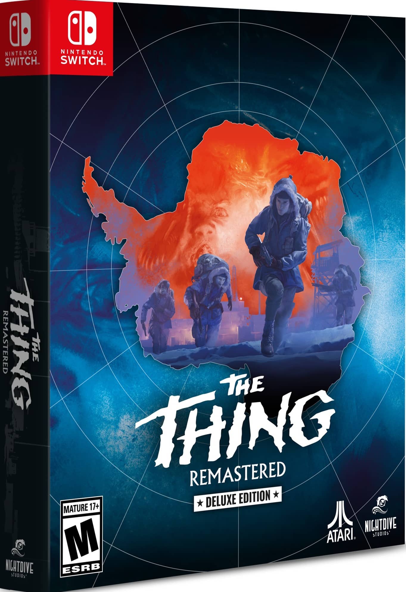 Nintendo Switch. The Thing Remastered Deluxe Edition. Mature 17+. Nightdive Atari Studios. ESRB Rating: M.