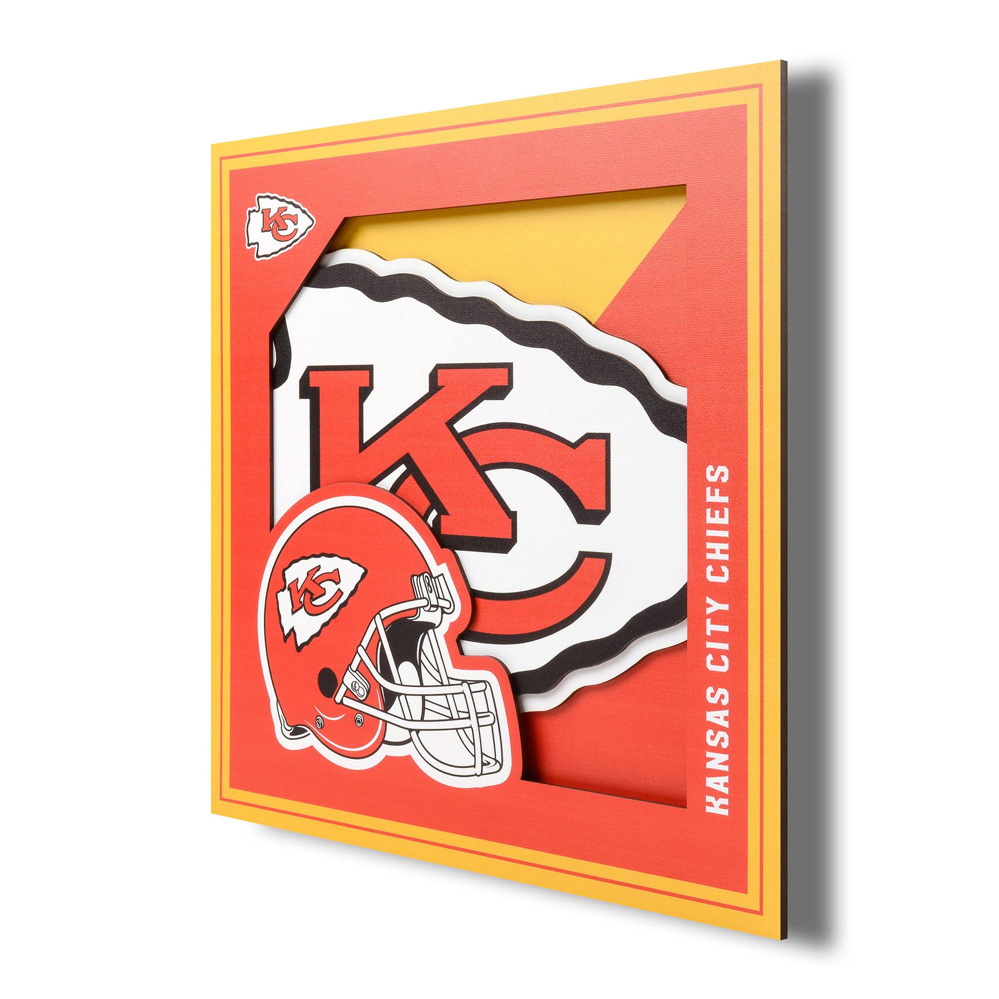 YouTheFan - Kansas City Chiefs 12'' x 12'' 3D Logo Wall Art - Multicolor