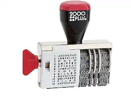 2000 Plus - Message/Date Rectangle Dater Stamp, Black Ink, 1/8" x 1 1/2" (010180) - Multicolor
