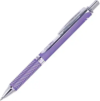 Front. Pentel - EnerGel Alloy RollerBall Retractable Gel Pen, Medium Point - Purple Ink.
