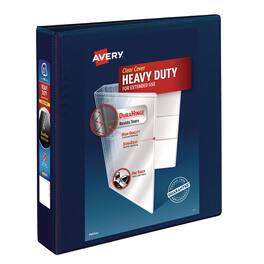 Avery - Heavy Duty View Binder With Durahinge And One Touch Ezd Rings 3 Rings 1.5" Capacity 11 X 8.5 Navy Blue