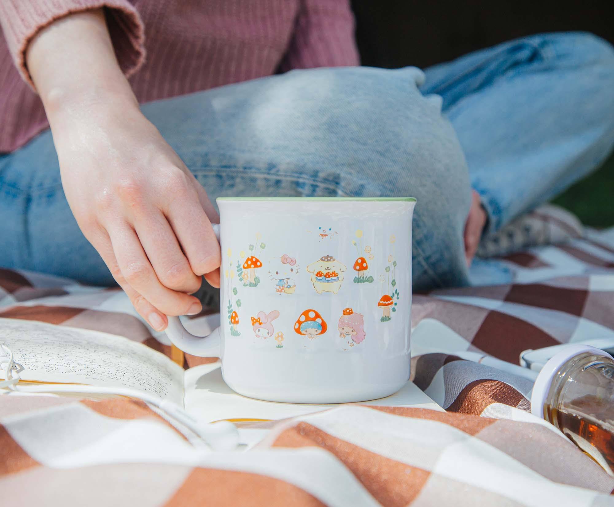 Alt View 4. Hello Kitty - Sanrio Hello Kitty and Friends Mushroom Crew 20-Ounce Ceramic Camper Mug - Green.