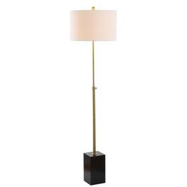 Jonathan Y - Lafayette 65" Adjustable Height LED Floor Lamp, Brass/Black - Brass Gold/Black