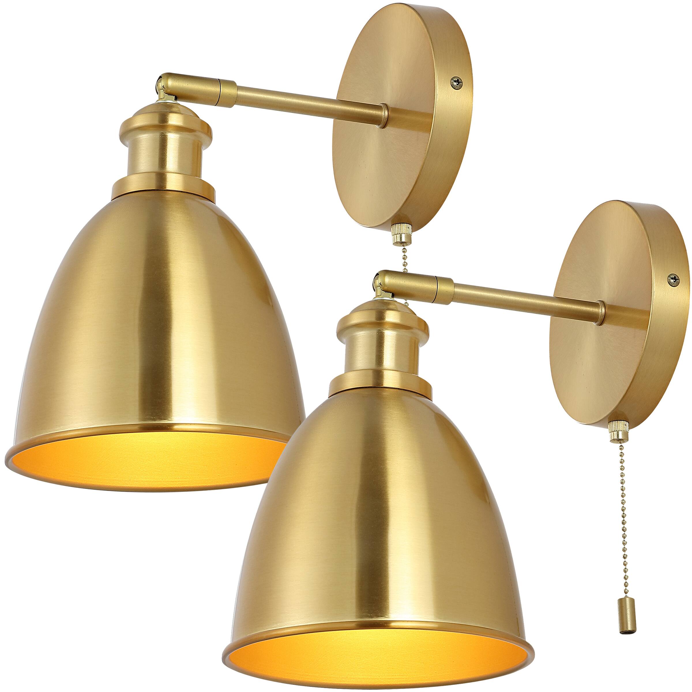 Alt View 9. Jonathan Y - Hudson 6.5" 1-Light Farmhouse Bohemian Iron LED Sconce, Brass Gold (Set of 2) - Brass Gold.