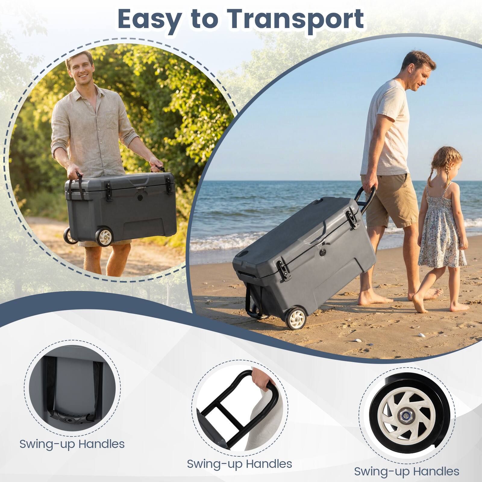 Easy to Transport  
Swing-up Handles  
Swing-up Handles  
Swing-up Handles