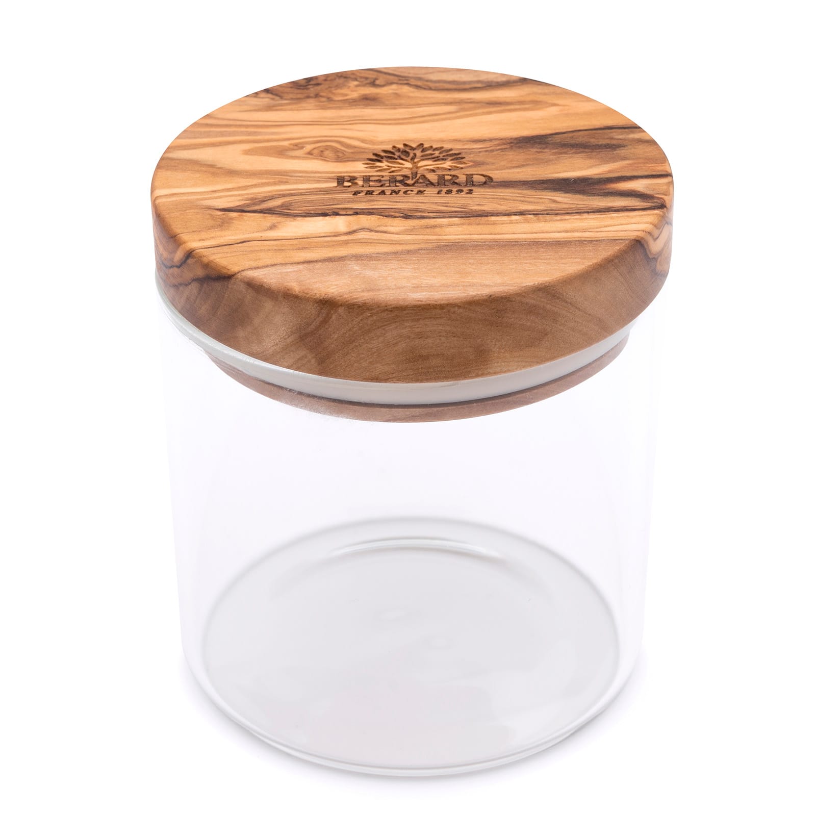Berard - Glass Storage Jar With Olive Wood Lid, 13.5-ounce - Brown