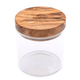 Berard - Glass Storage Jar With Olive Wood Lid, 13.5-ounce - Brown