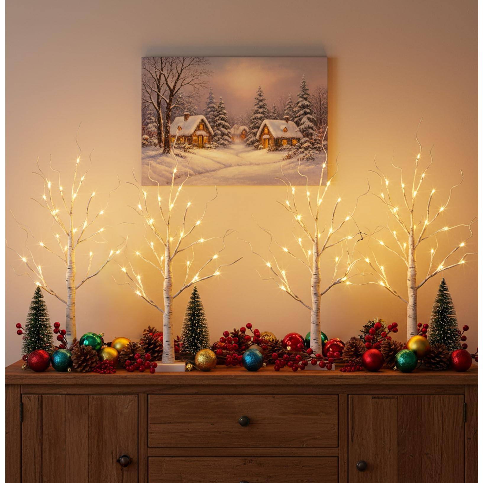 Alt View 2. Paradigms Interiors - Home Decorations Light Up Birch Tree Indoor Christmas Decor Operatedusb Lighted Tabletop Money Lamp Led Lig... - Fairy Tree x2.