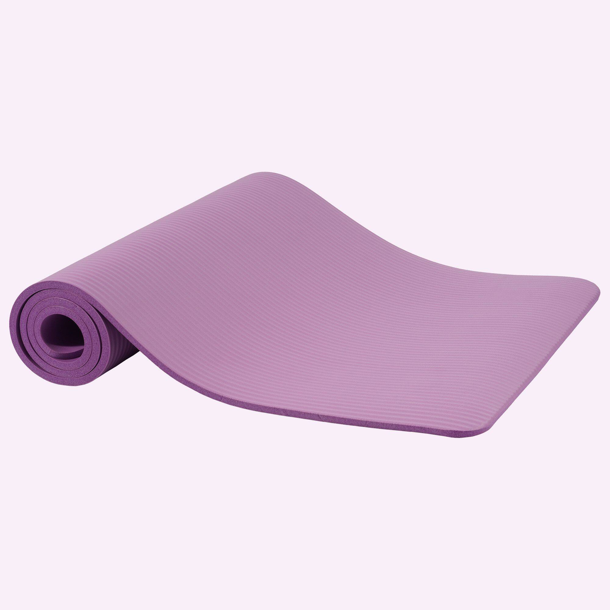 Alt View 5. Fitvids - Fitvids 1/2" Thick High Density Exercise Yoga Mat, Carrying Strap, Taro Purple - Taro purple.