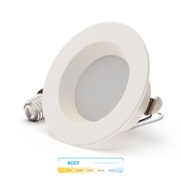 Infibrite - 4 In. 5CCT Selectable 9W 750LM Recessed Retrofit LED Sleek Series Downlight Kit, Dimmable, Wet Rated - White