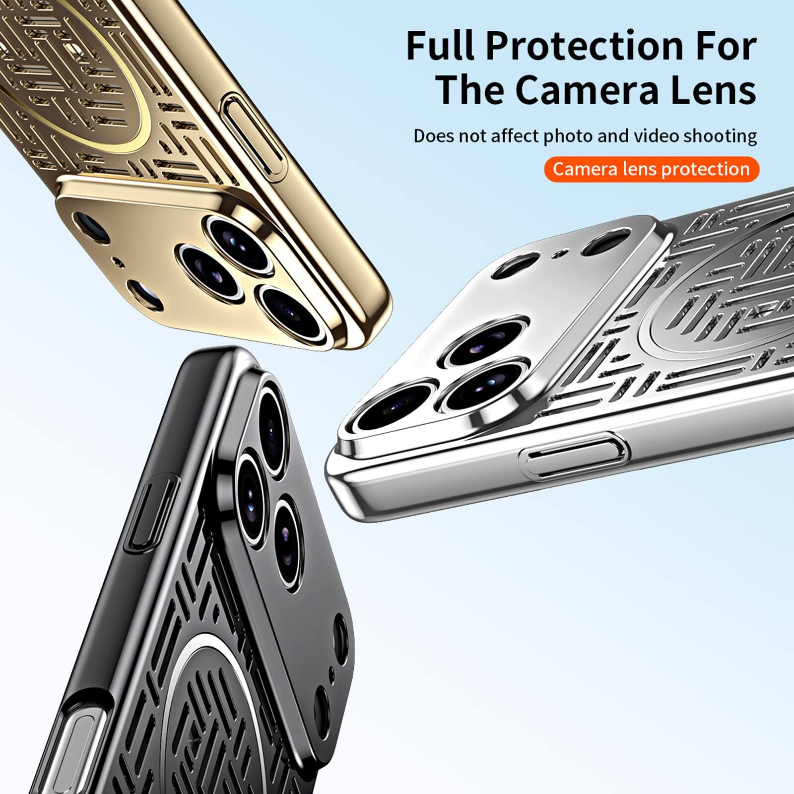 Full Protection For The Camera Lens  
Does not affect photo and video shooting  
Camera lens protection
