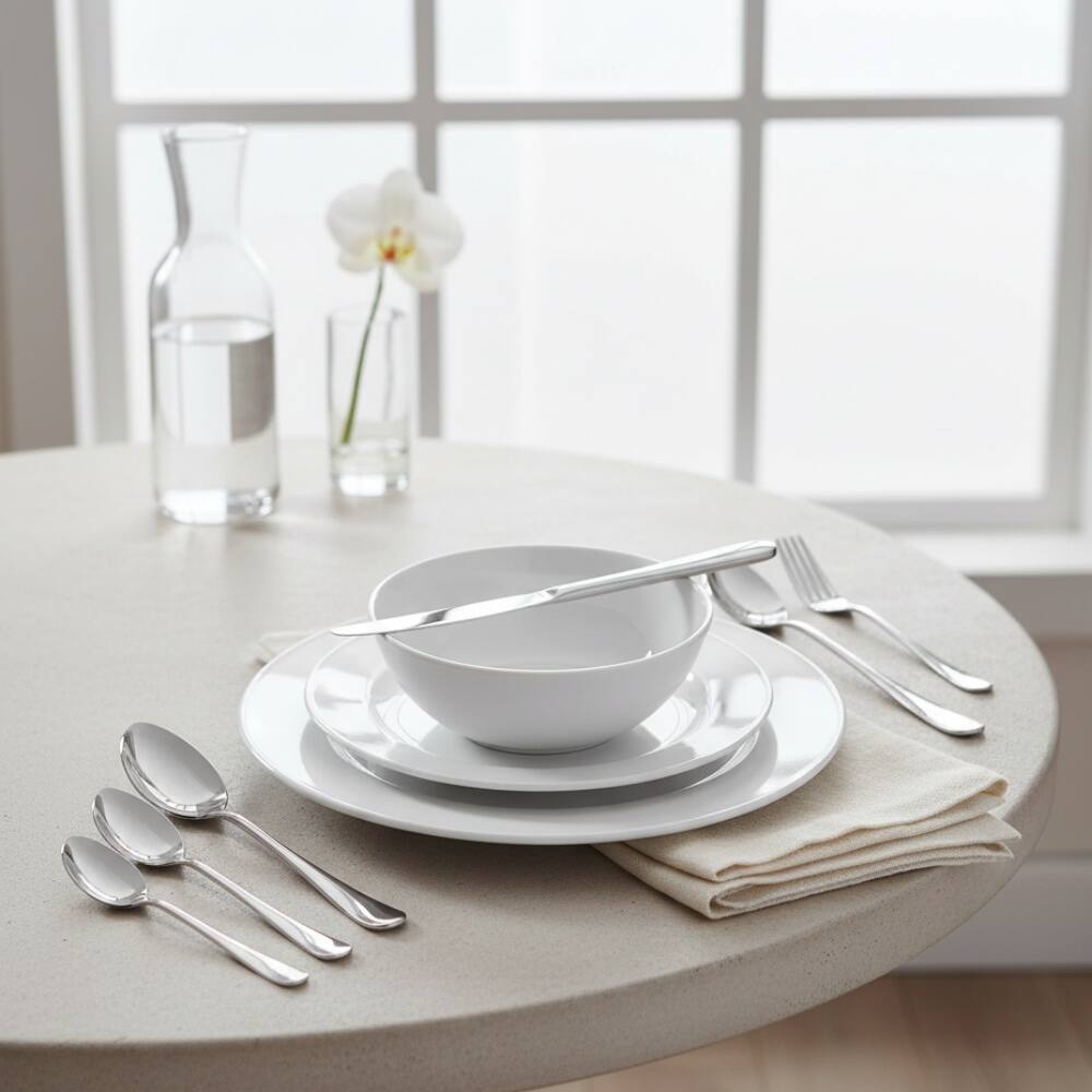 Alt View 1. Dazzed Corner - Stainless Steel Cutlery Flatware Set,40 Piece Silverware Set for 8 - Silver.