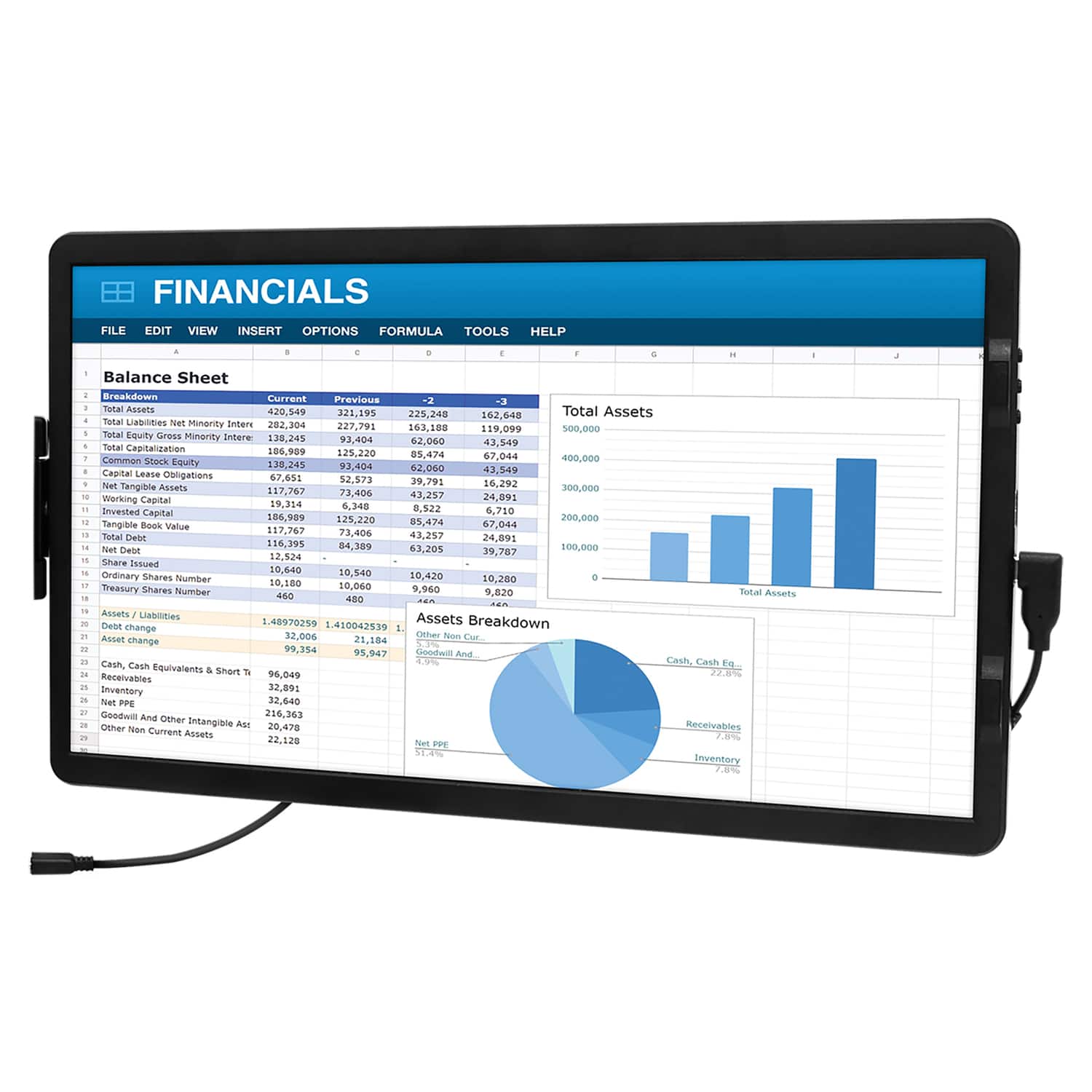 Helix - Ethmon14 14.1-in. Attachable Portable Laptop Monitor - Black