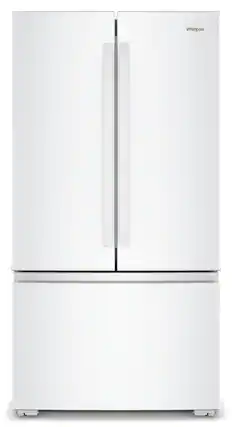 Front. Whirlpool - 24 Cu. Ft. 3-Door French Door Counter Depth Refrigerator - White.