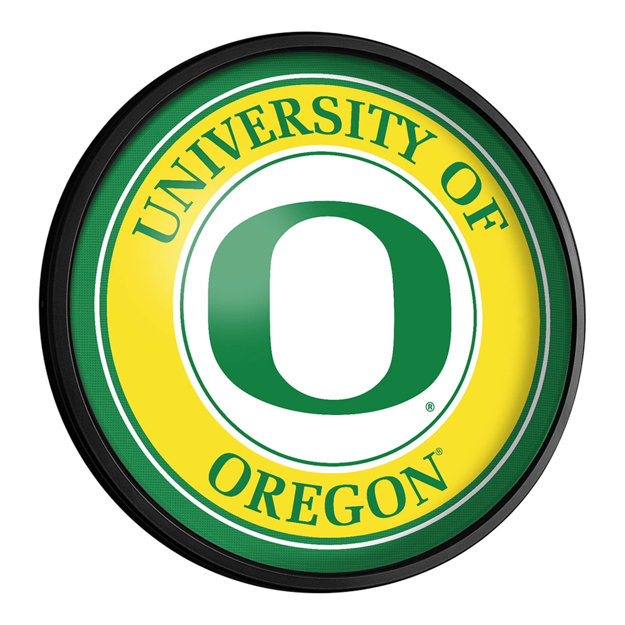 The Fan-Brand - Oregon Ducks Logo 18'' Round Slimline Illuminated Wall Sign - Multicolor