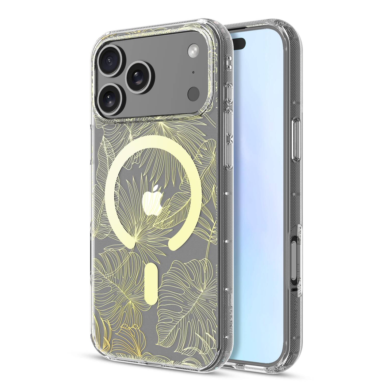 Front. Mybat Pro - MyBat Pro Mood Series MagSafe Case for Apple iPhone 17 Pro - Botanical - Clear.