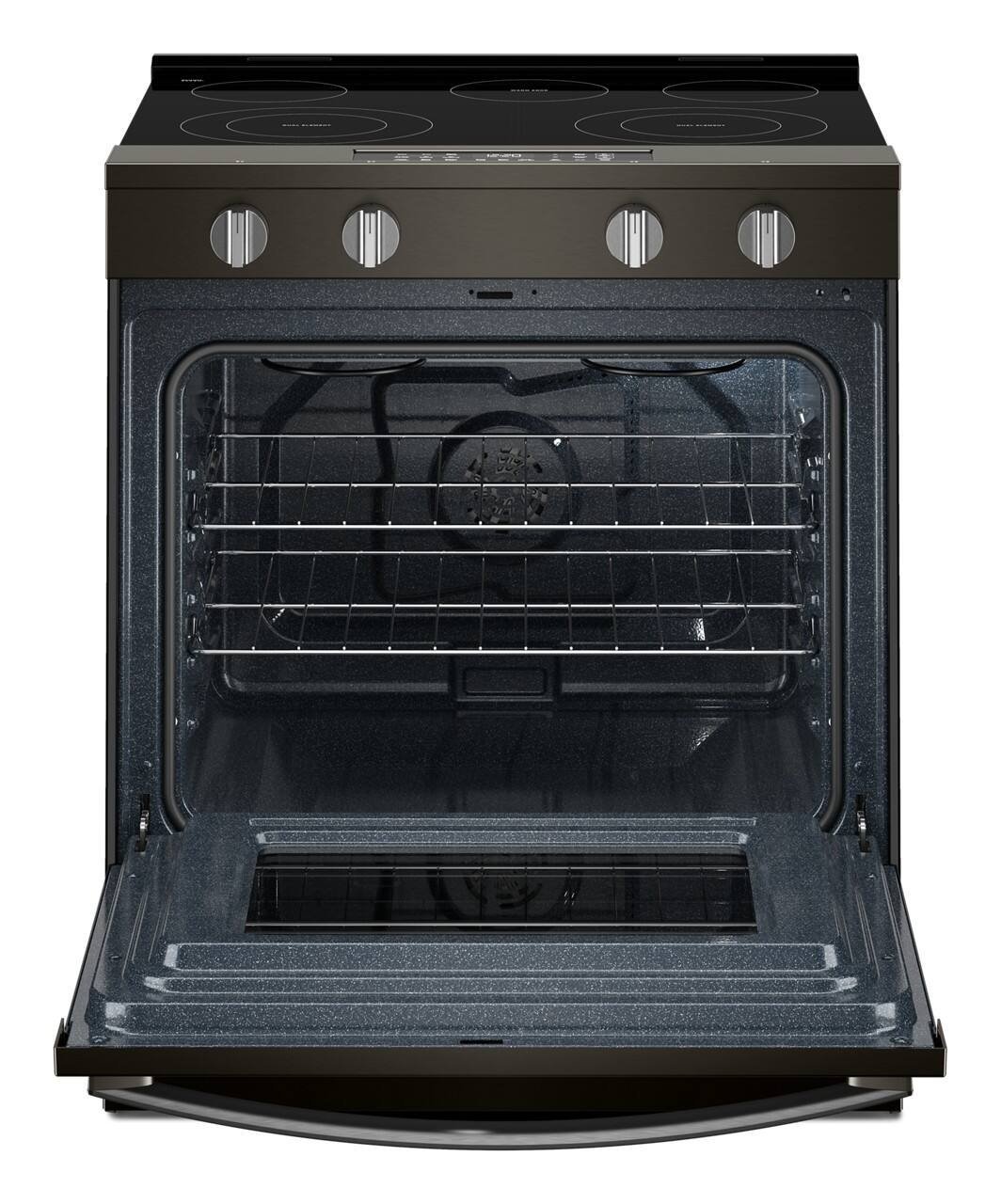 Alt View 10. Whirlpool - 5.3 Cu. Ft. Slide-In Electric Range with No Preheat and Slow Cook Modes - Black-on-Stainless.