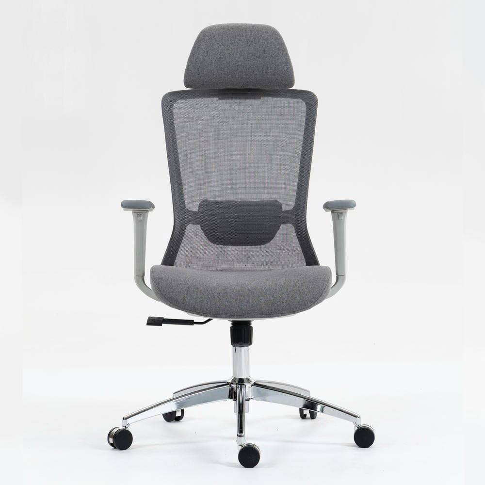 Alt View 5. Kadyn - High Back Mesh Office Chair, Adjustable Lumbar Support, 360° Swivel, Ergonomic Desk Chair, Gray - Gray.